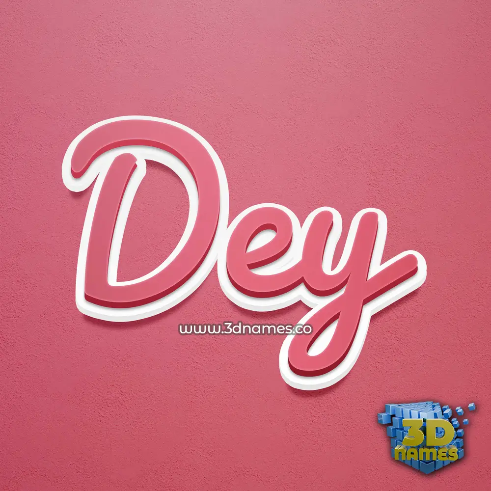 dey in Red Scribble style - 3D name wallpaper