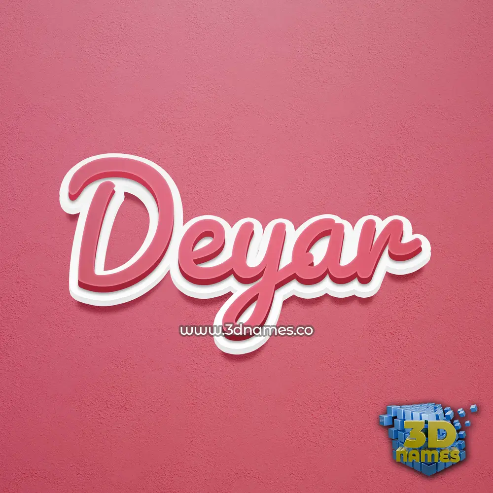 deyar in Red Scribble style - 3D name wallpaper
