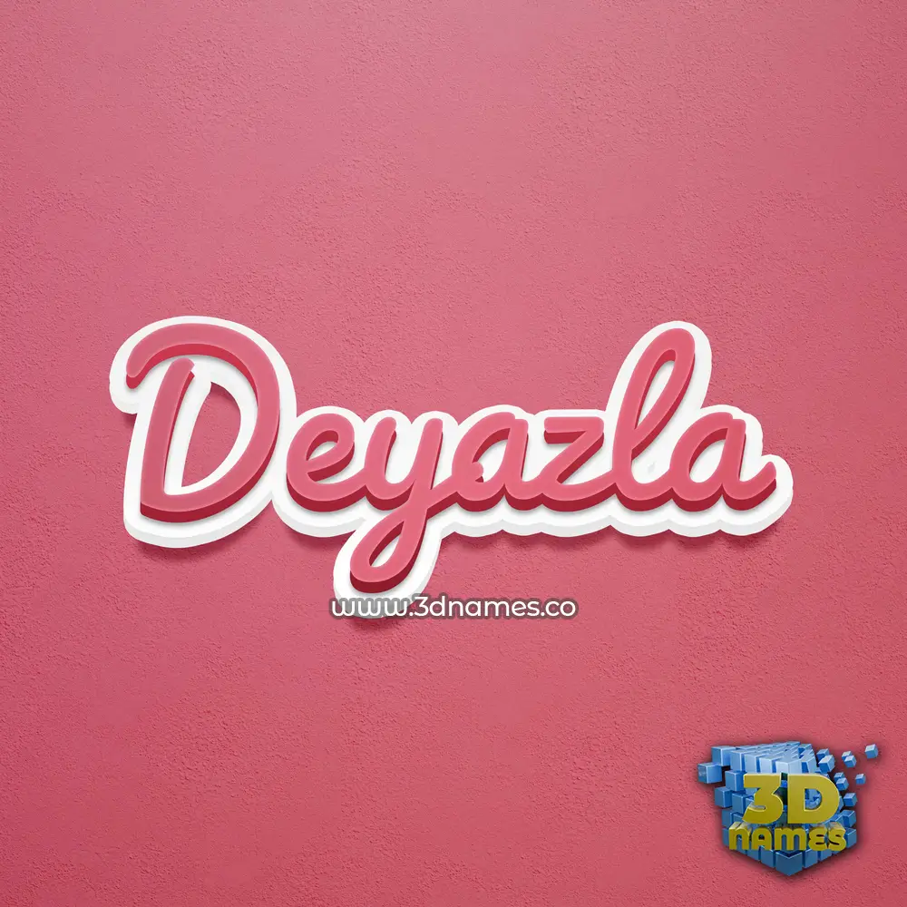 deyazla in Red Scribble style - 3D name wallpaper