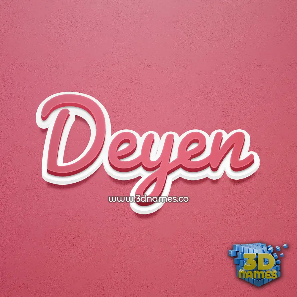 deyen in Red Scribble style - 3D name wallpaper