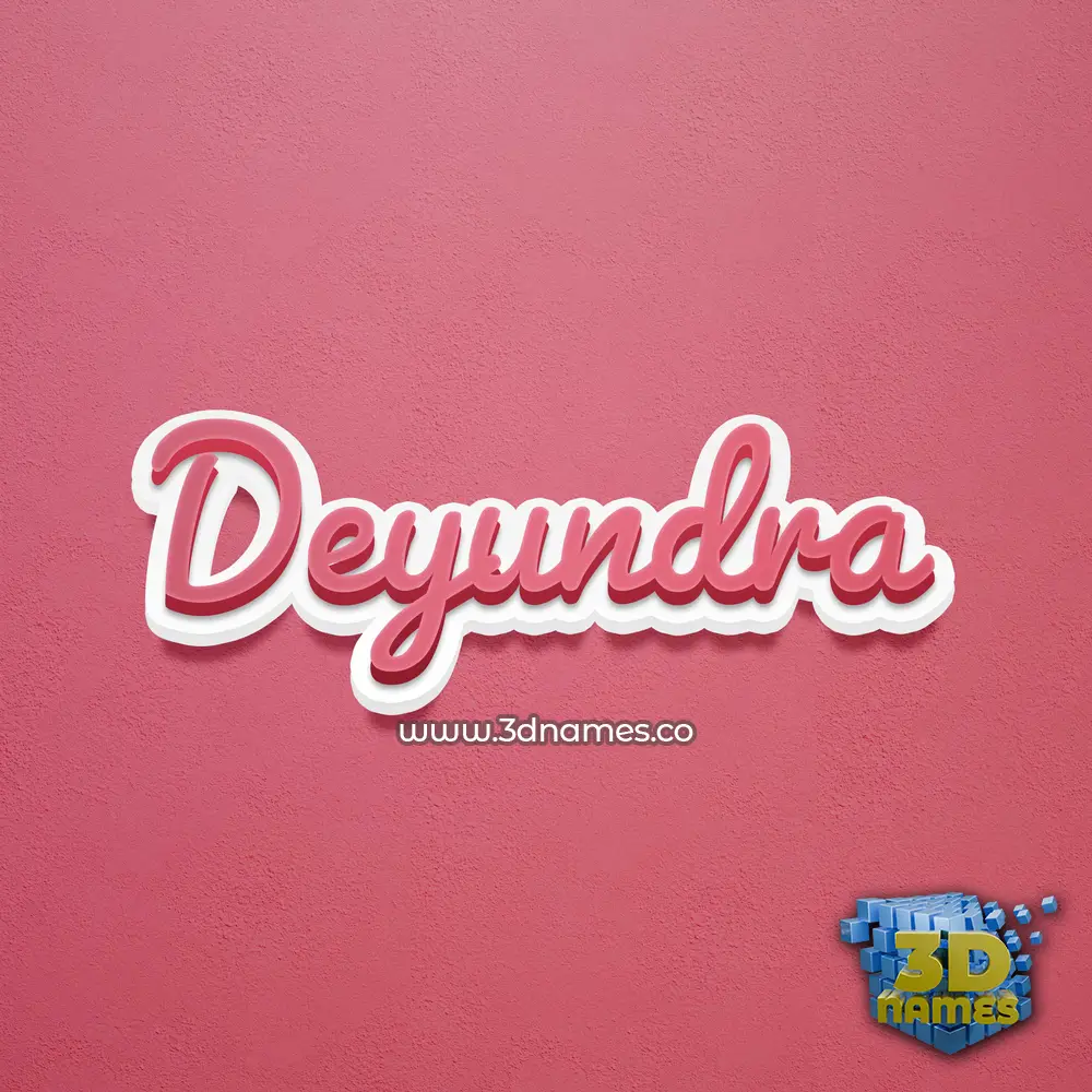 deyundra in Red Scribble style - 3D name wallpaper