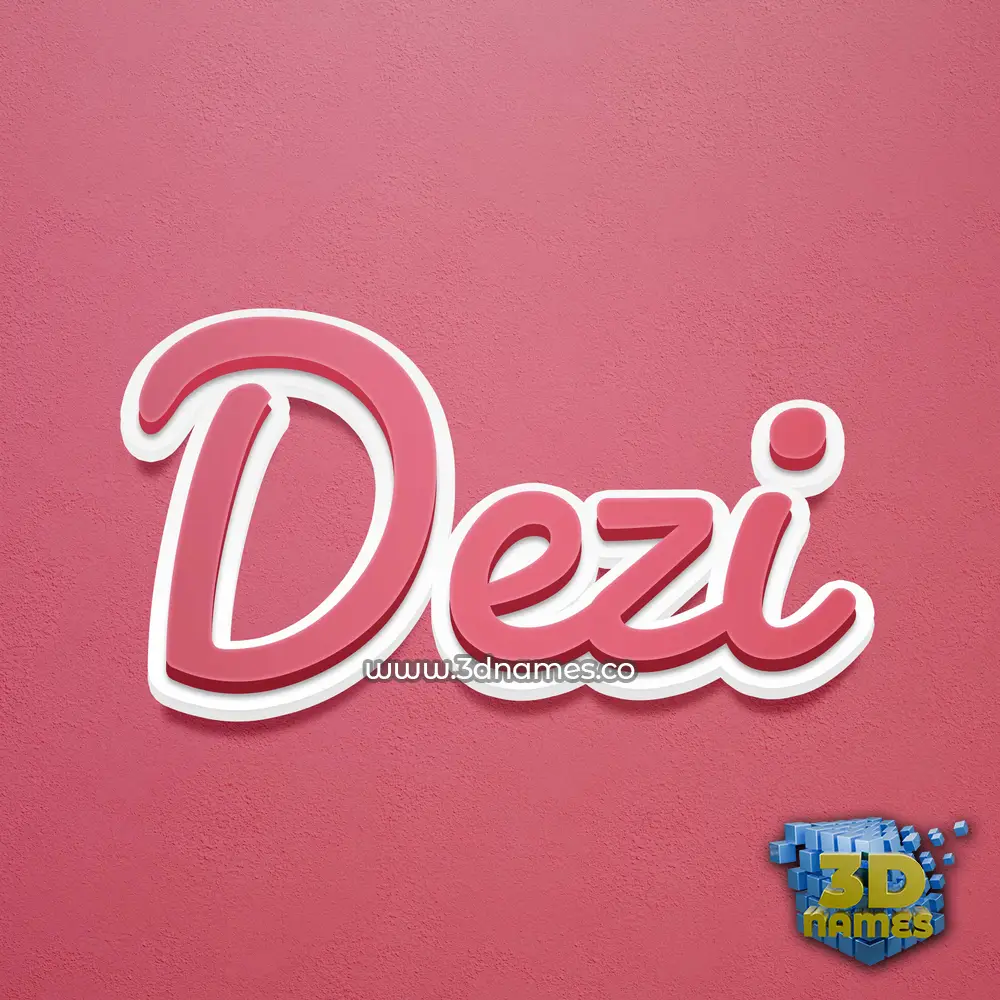 dezi in Red Scribble style - 3D name wallpaper