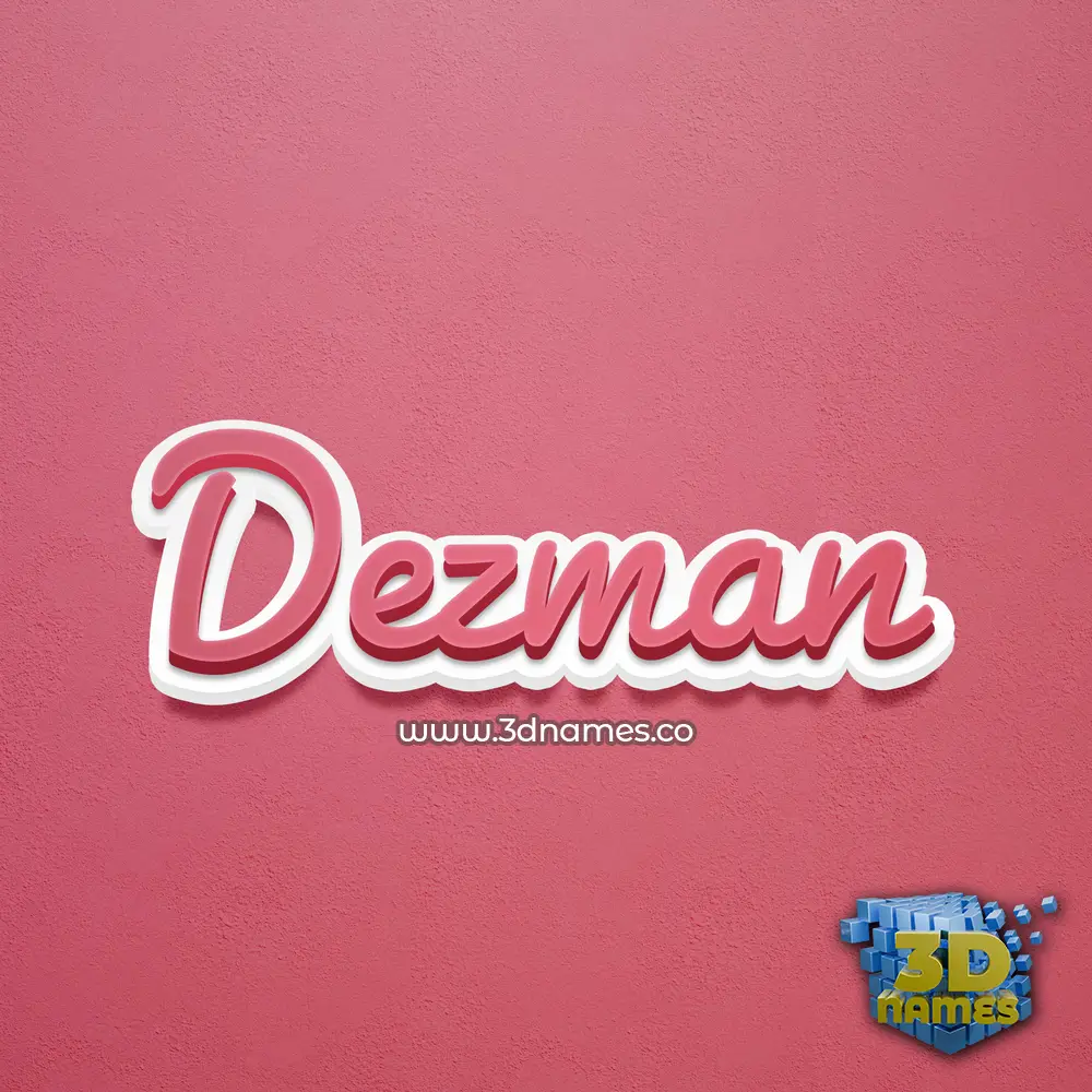 dezman in Red Scribble style - 3D name wallpaper