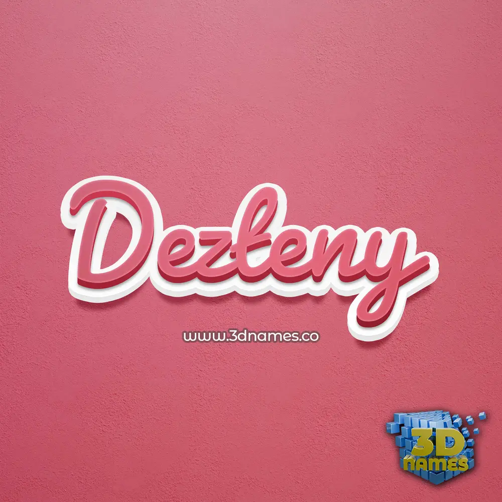 dezteny in Red Scribble style - 3D name wallpaper
