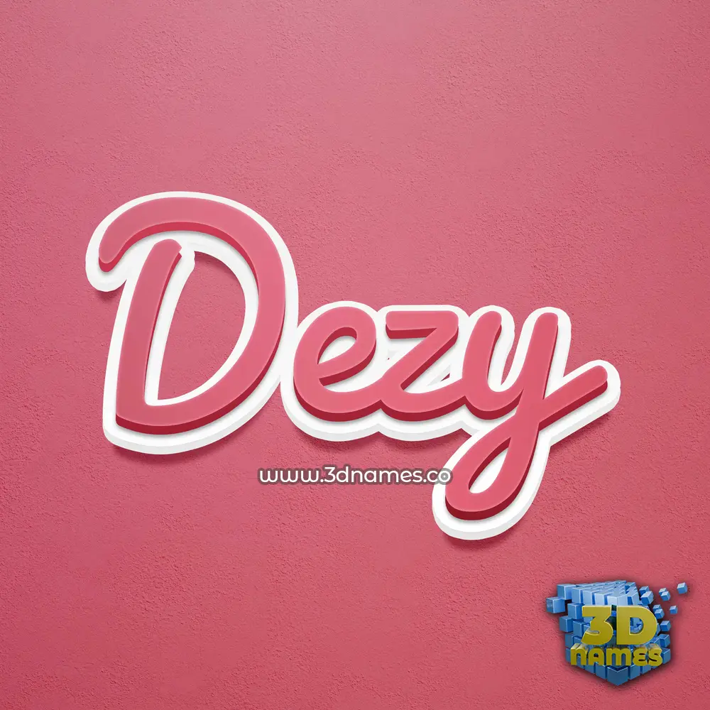 dezy in Red Scribble style - 3D name wallpaper