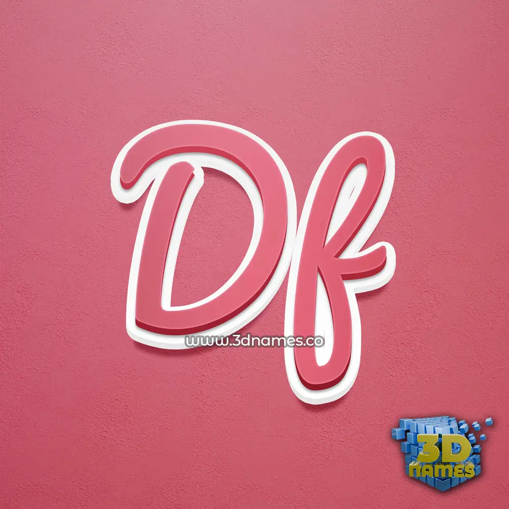 df in Red Scribble style - 3D name wallpaper