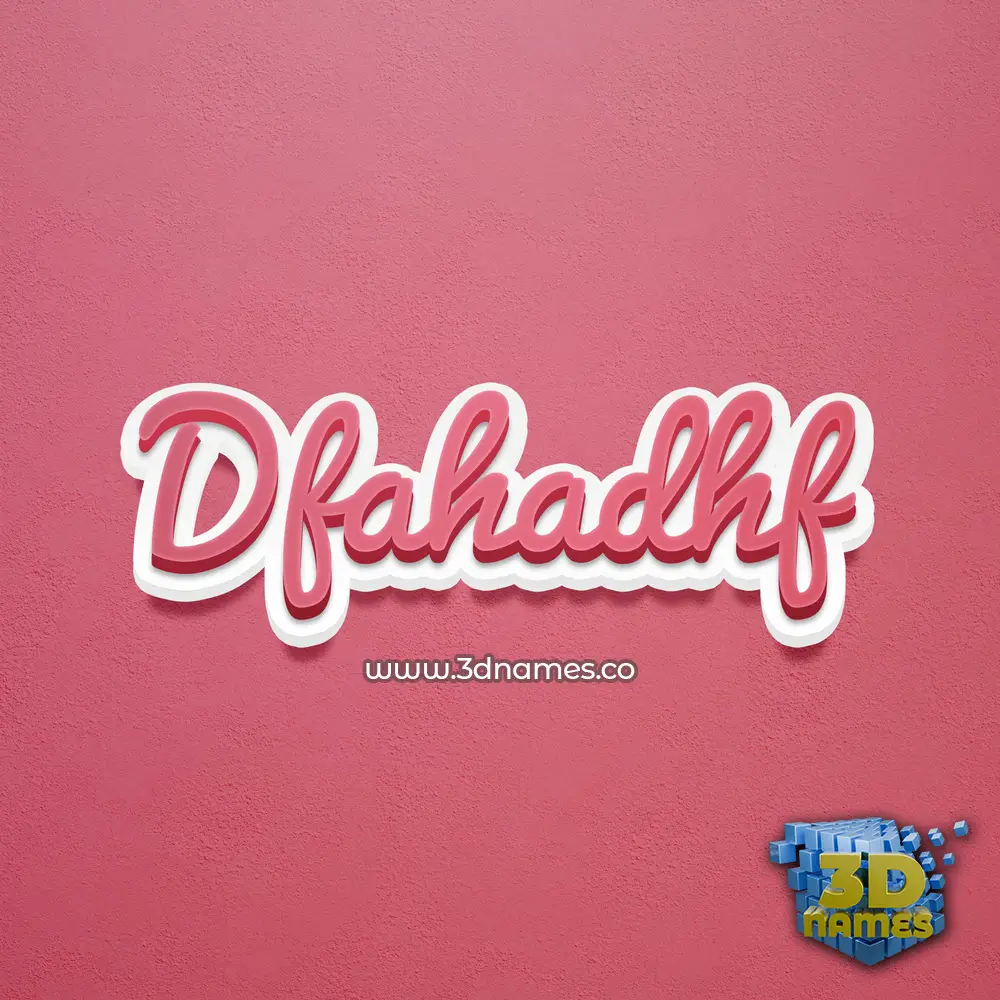 dfahadhf in Red Scribble style - 3D name wallpaper