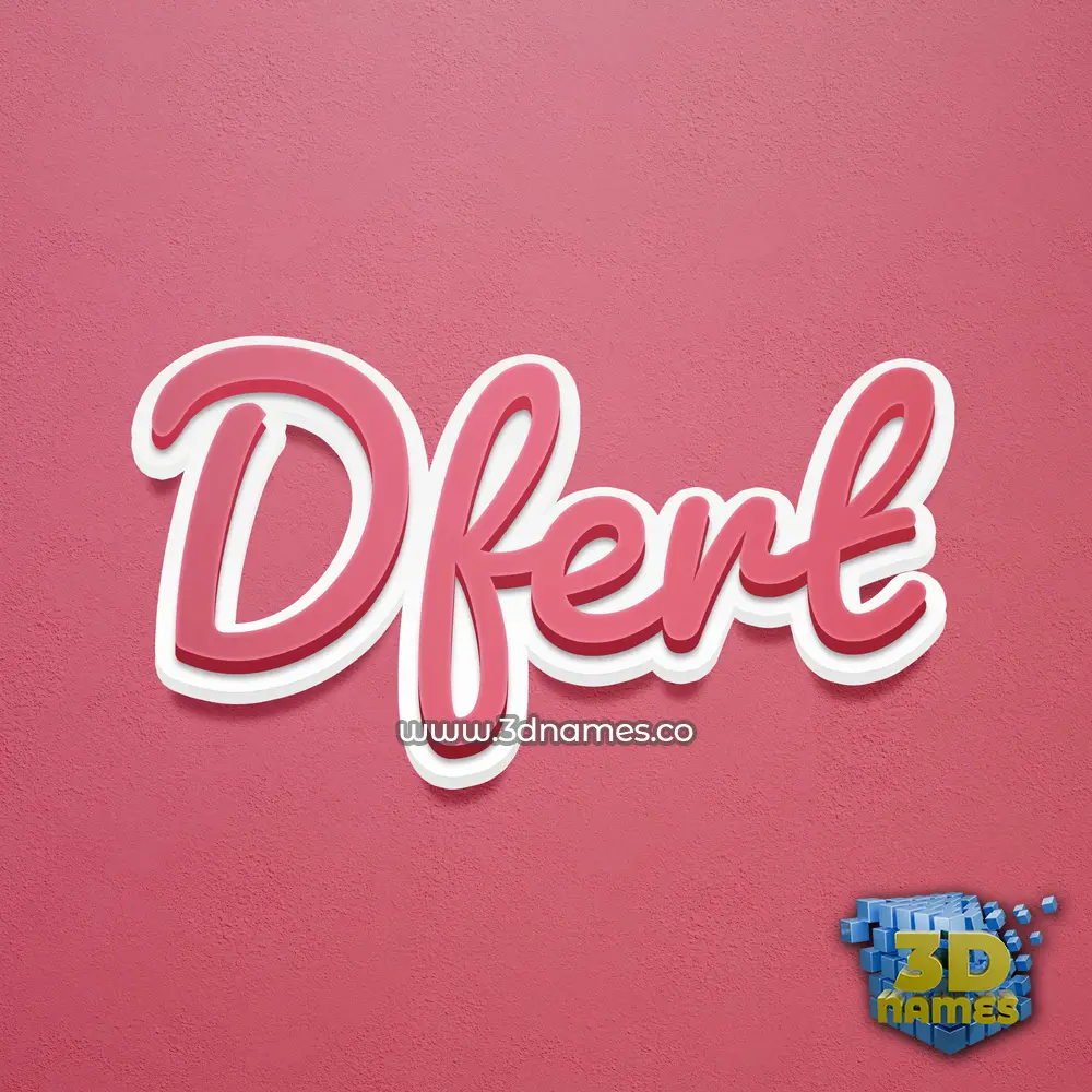 dfert in Red Scribble style - 3D name wallpaper