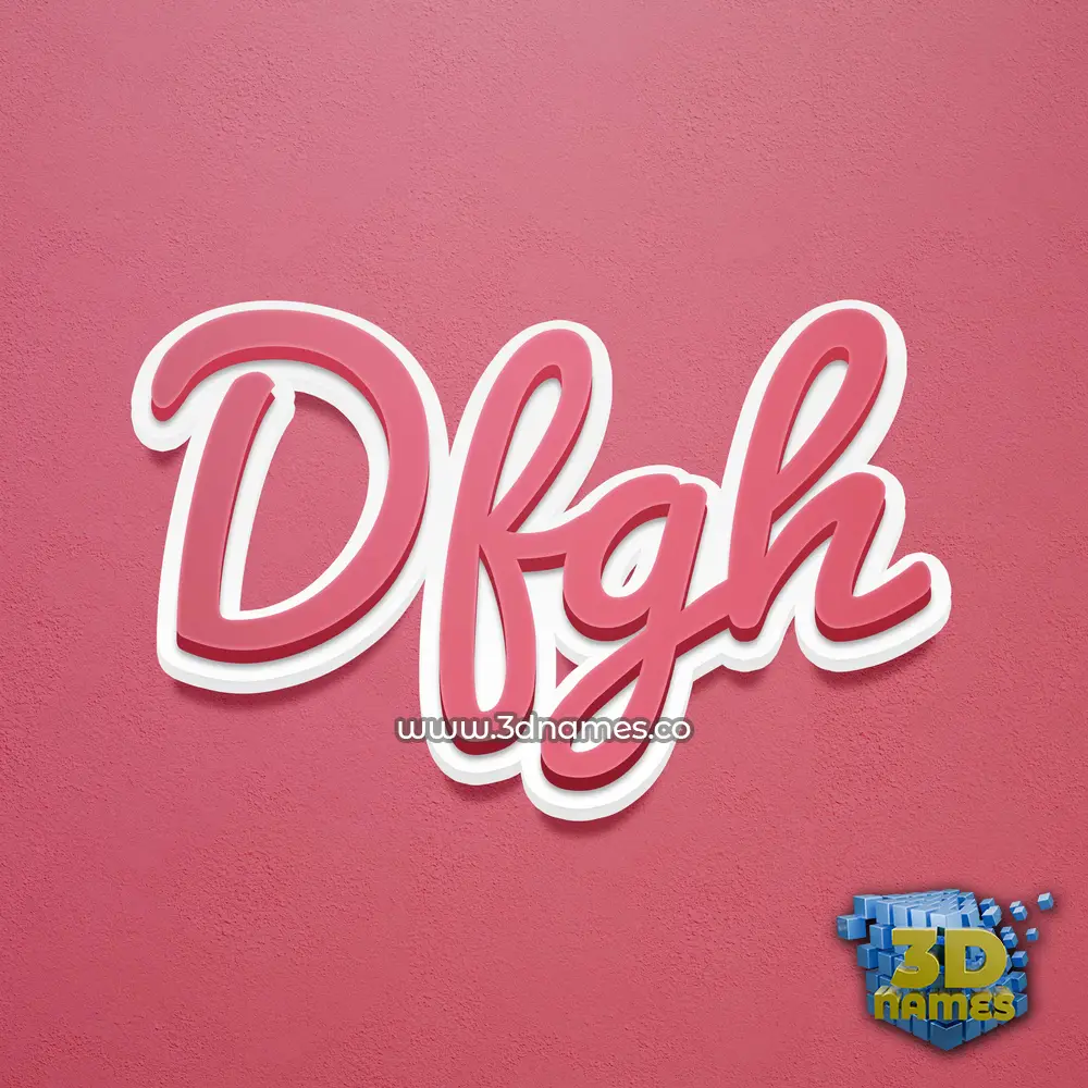 dfgh in Red Scribble style - 3D name wallpaper