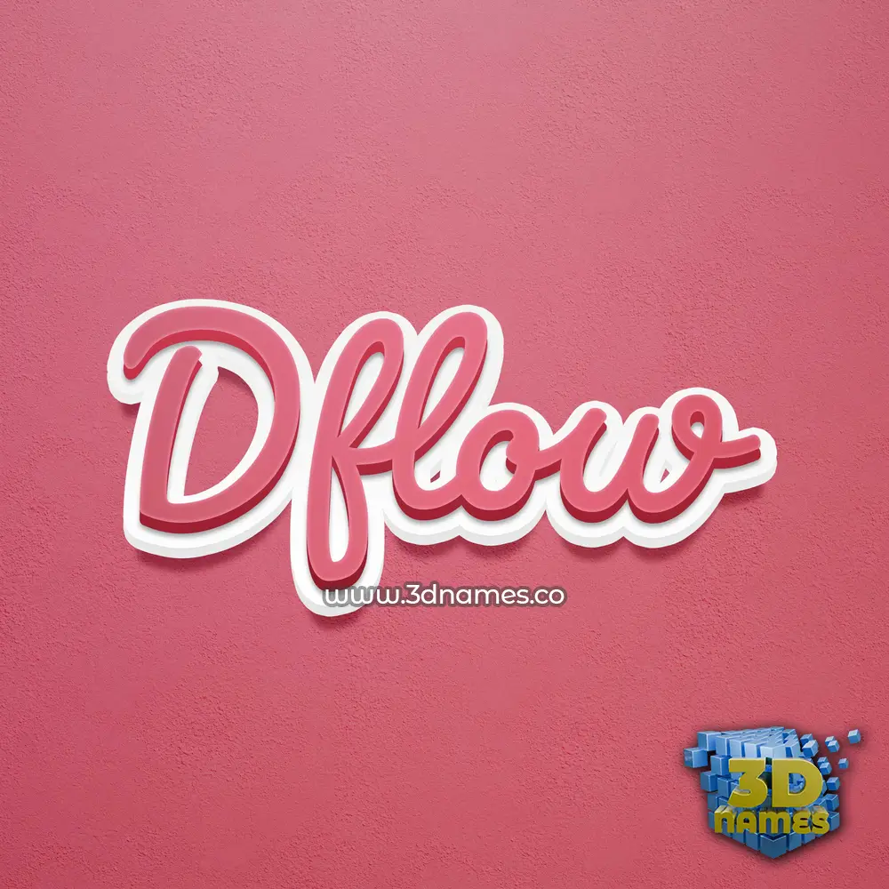 dflow in Red Scribble style - 3D name wallpaper