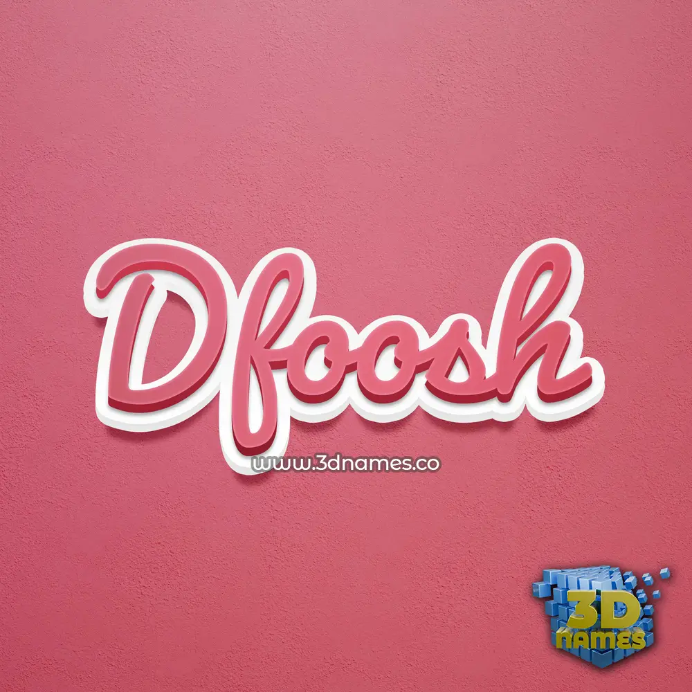 dfoosh in Red Scribble style - 3D name wallpaper
