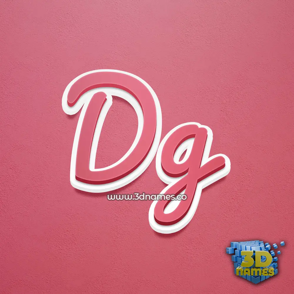 dg in Red Scribble style - 3D name wallpaper
