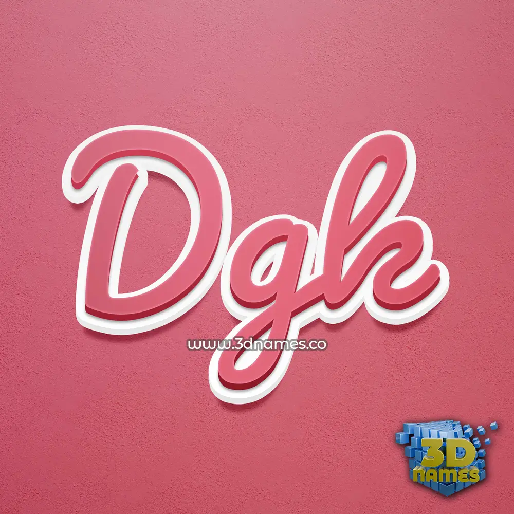 dgk in Red Scribble style - 3D name wallpaper