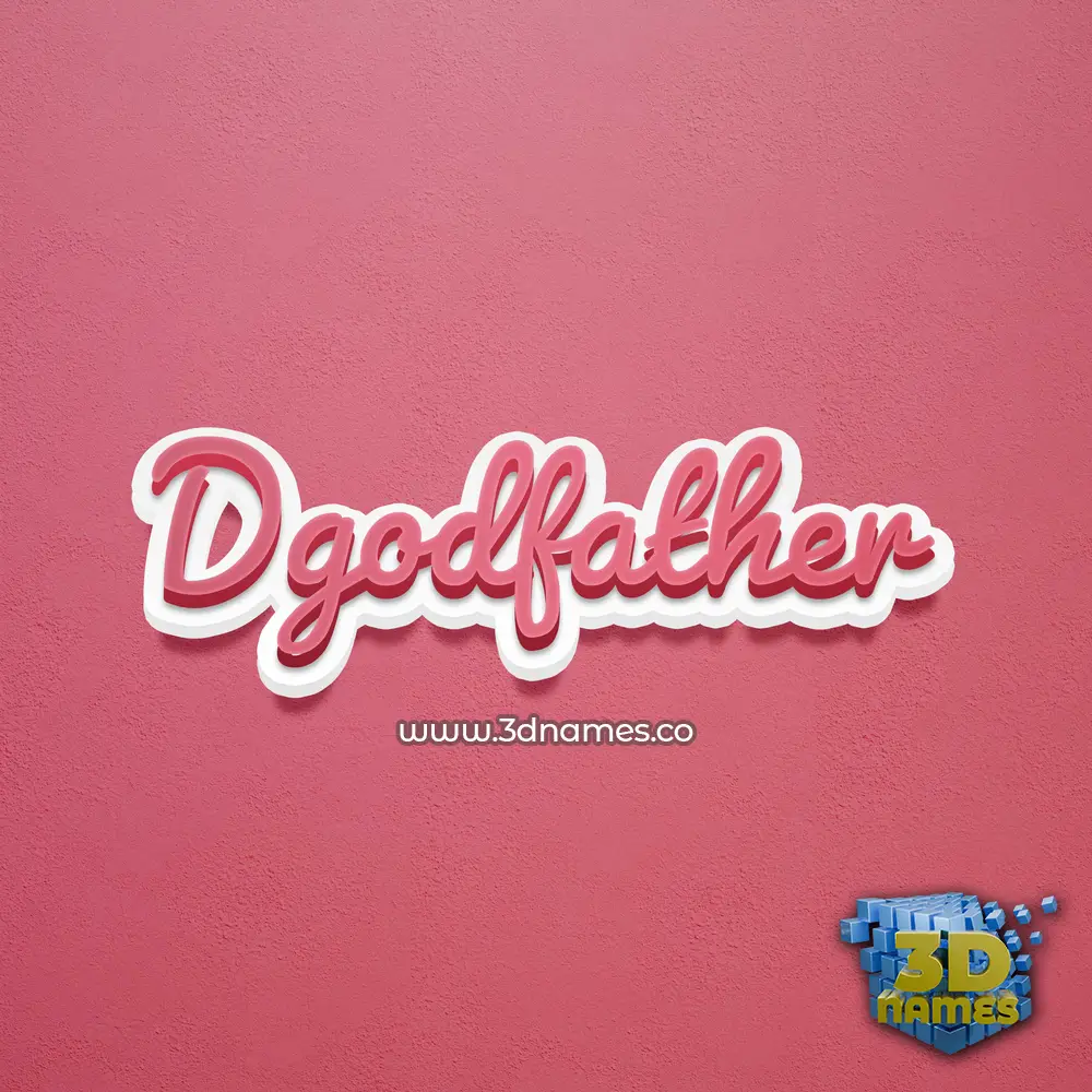 dgodfather in Red Scribble style - 3D name wallpaper