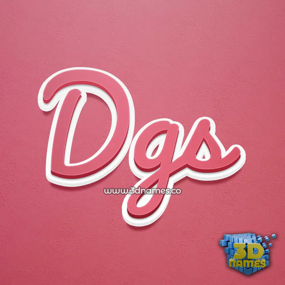 dgs in Red Scribble style - 3D name wallpaper