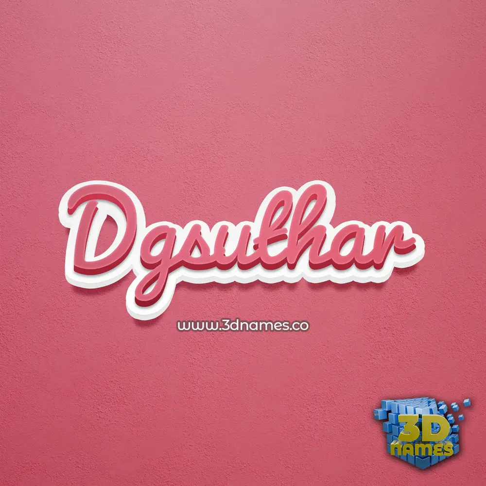 dgsuthar in Red Scribble style - 3D name wallpaper