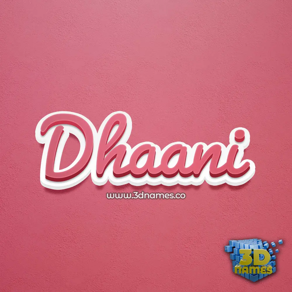 dhaani in Red Scribble style - 3D name wallpaper
