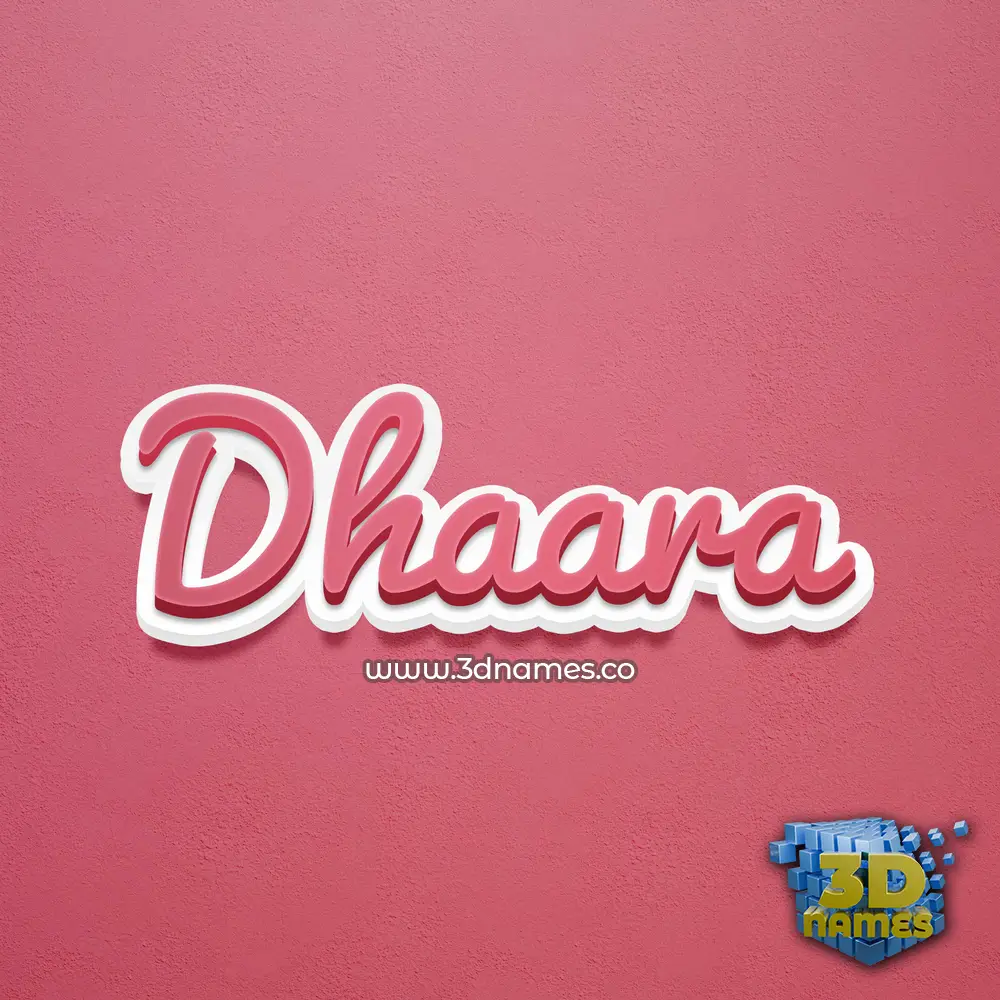 dhaara in Red Scribble style - 3D name wallpaper