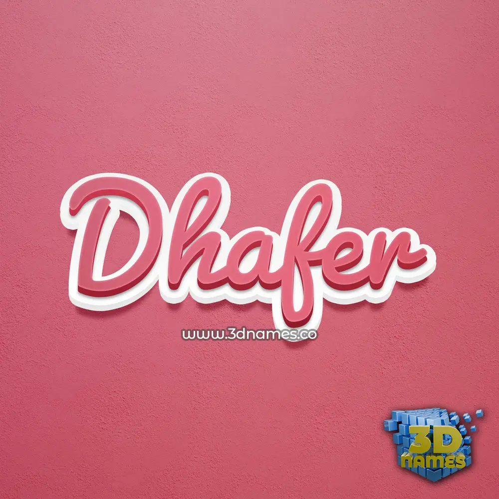 dhafer in Red Scribble style - 3D name wallpaper