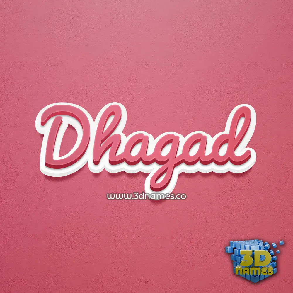 dhagad in Red Scribble style - 3D name wallpaper
