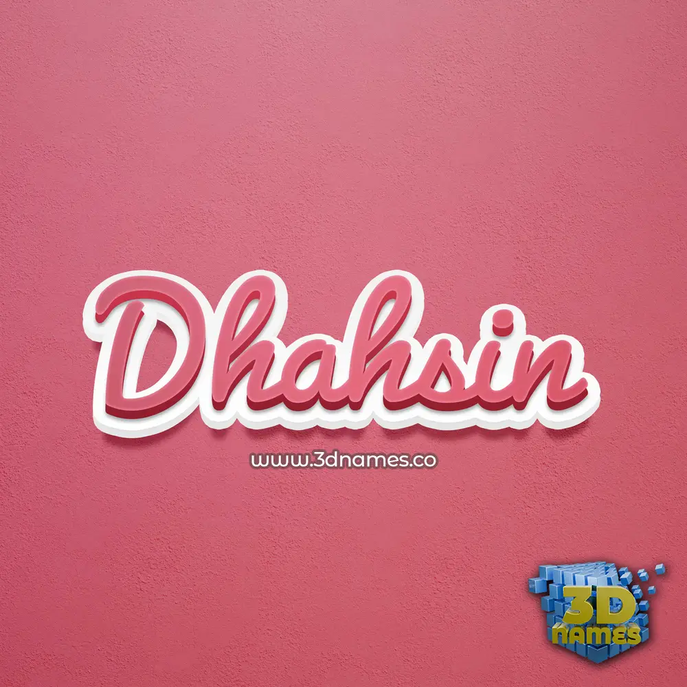 dhahsin in Red Scribble style - 3D name wallpaper