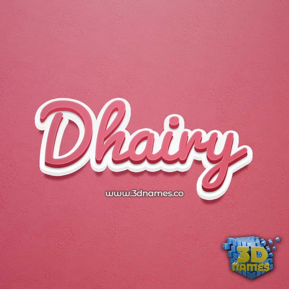 dhairy in Red Scribble style - 3D name wallpaper