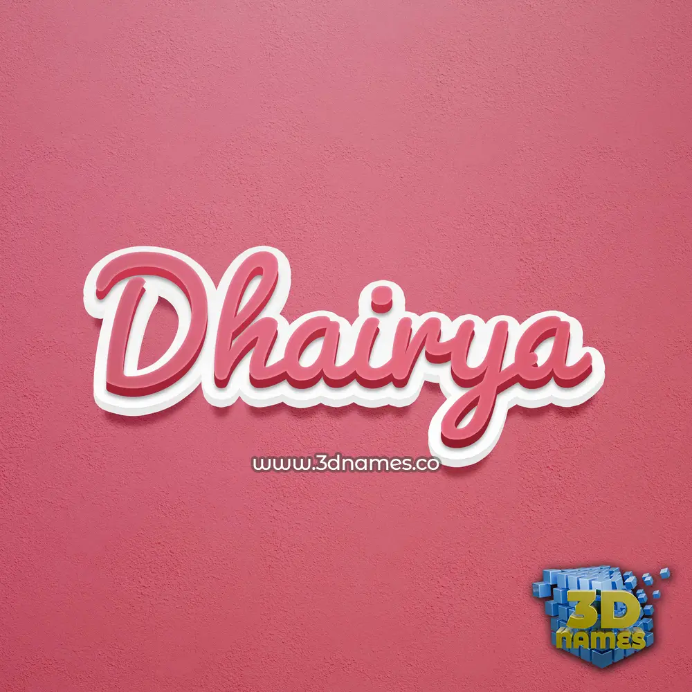 dhairya in Red Scribble style - 3D name wallpaper