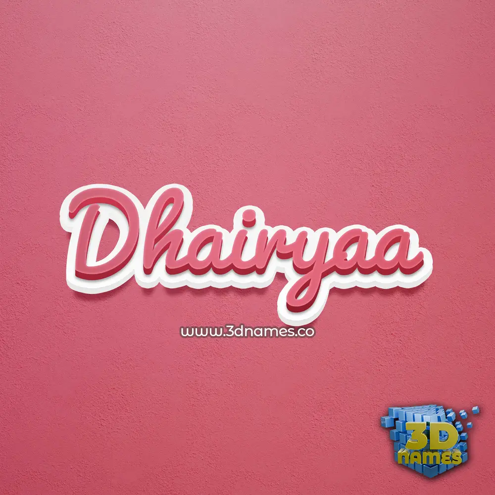 dhairyaa in Red Scribble style - 3D name wallpaper