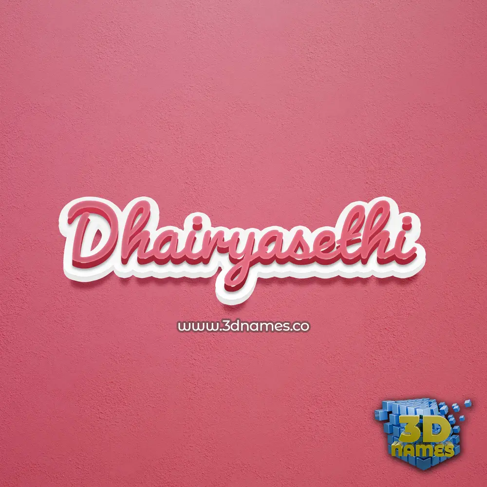 dhairyasethi in Red Scribble style - 3D name wallpaper
