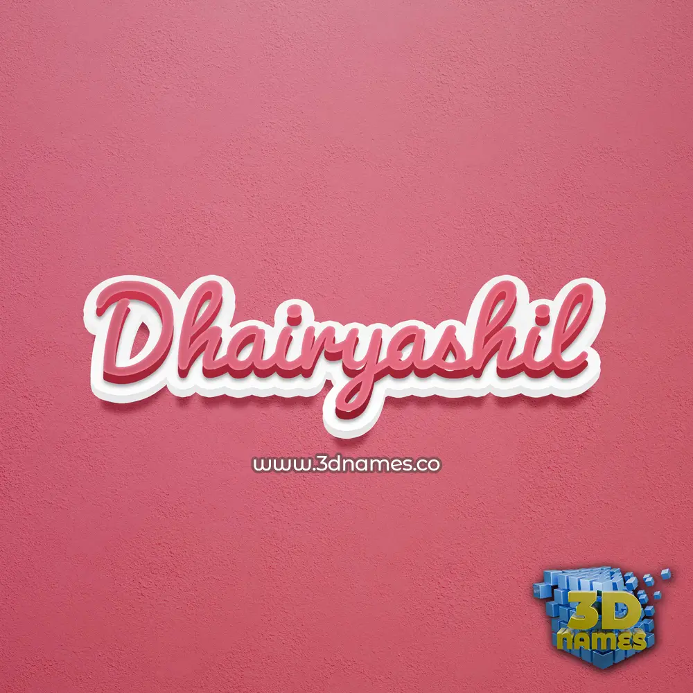 dhairyashil in Red Scribble style - 3D name wallpaper