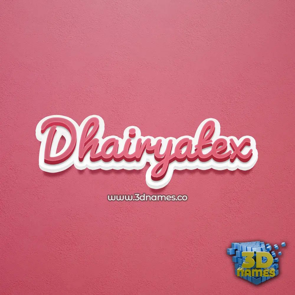 dhairyatex in Red Scribble style - 3D name wallpaper