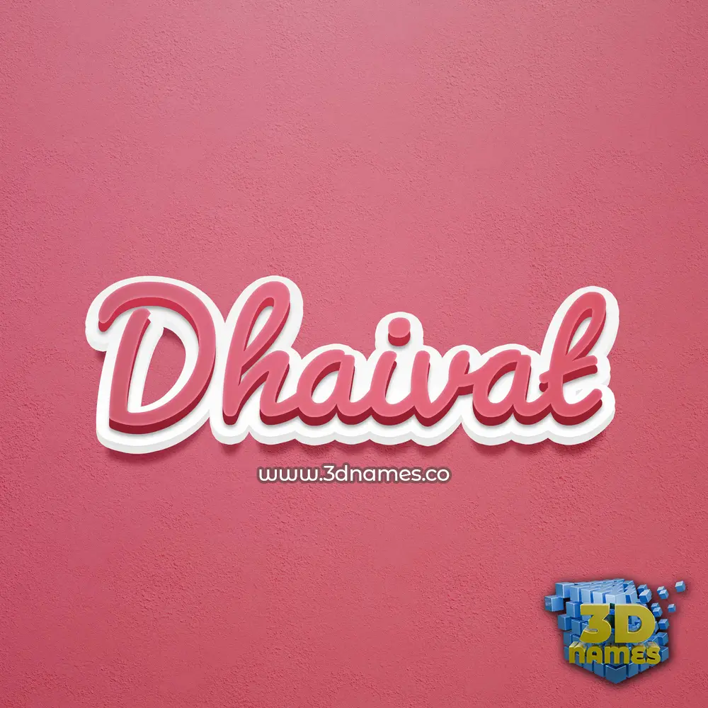 dhaivat in Red Scribble style - 3D name wallpaper
