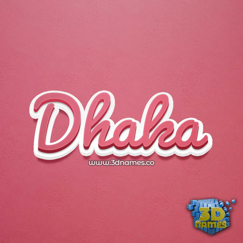 dhaka in Red Scribble style - 3D name wallpaper