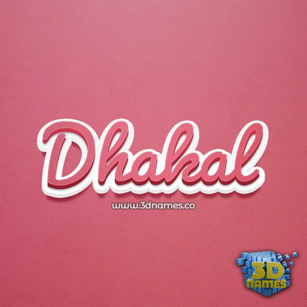 dhakal in Red Scribble style - 3D name wallpaper