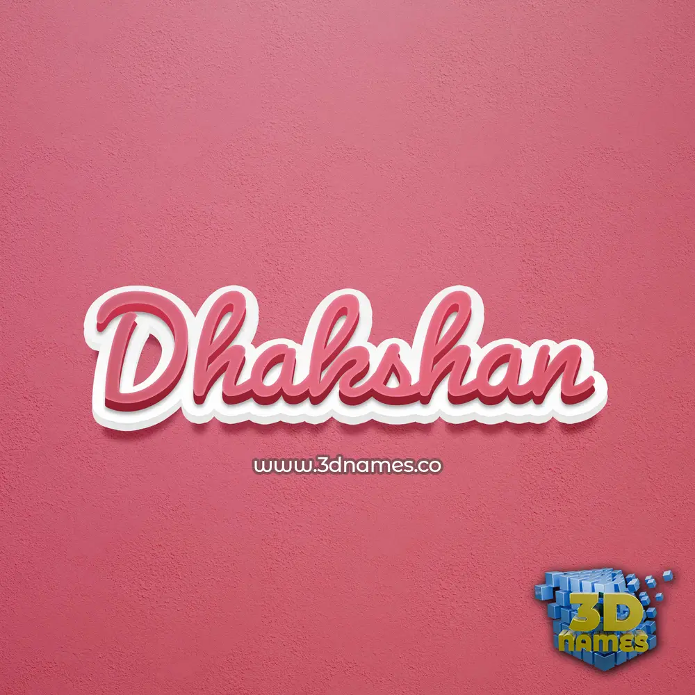 dhakshan in Red Scribble style - 3D name wallpaper