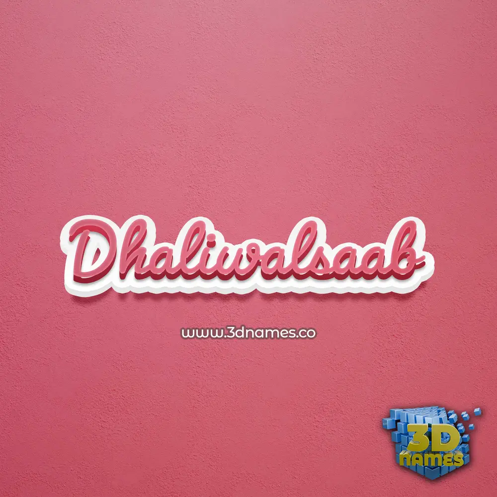 dhaliwalsaab in Red Scribble style - 3D name wallpaper