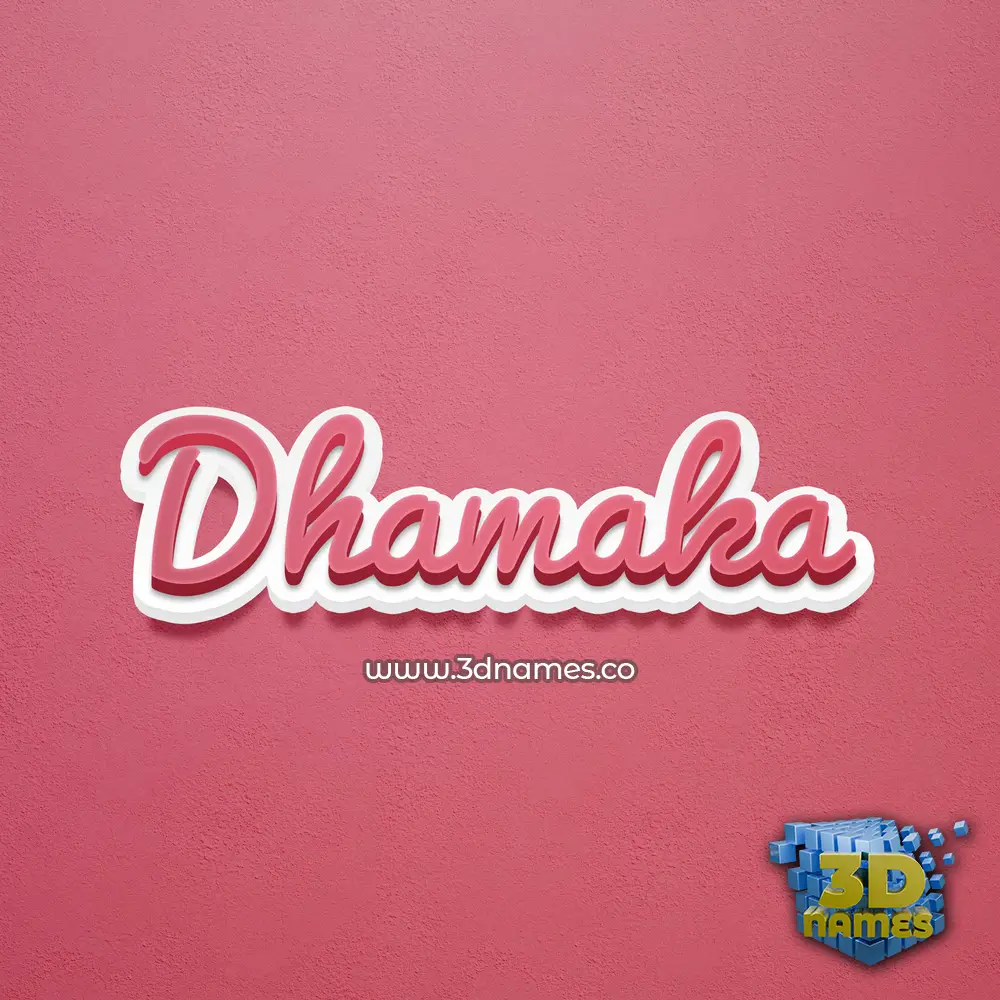 dhamaka in Red Scribble style - 3D name wallpaper