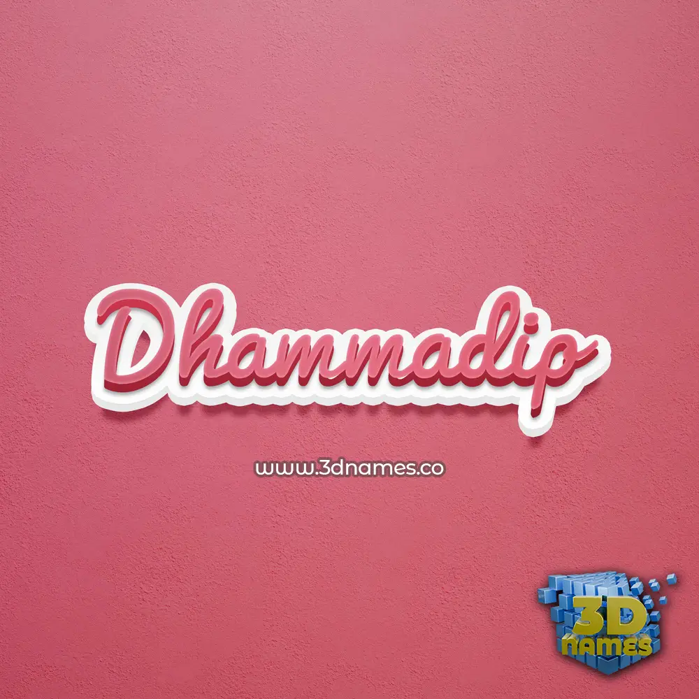 dhammadip in Red Scribble style - 3D name wallpaper