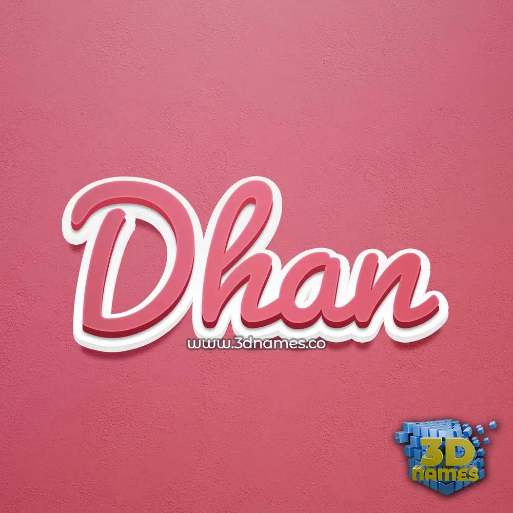 dhan in Red Scribble style - 3D name wallpaper
