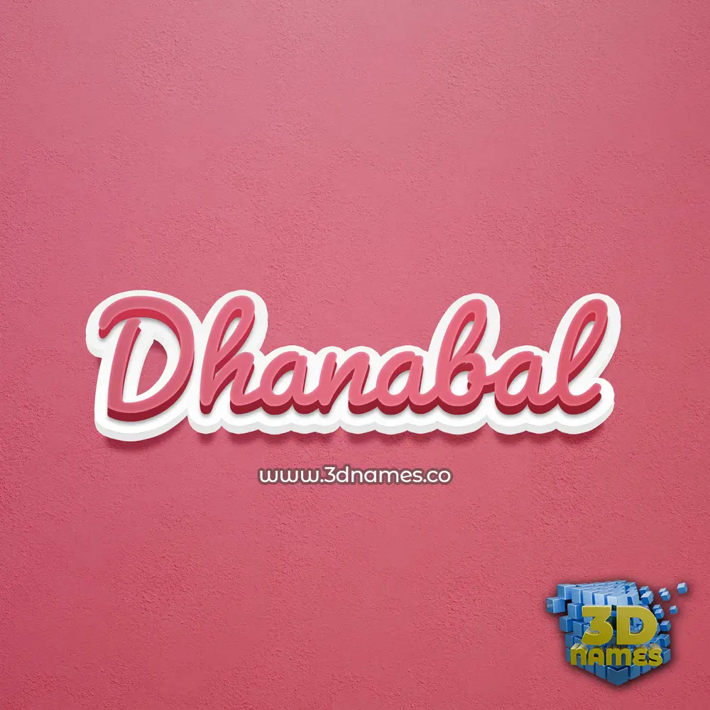 dhanabal in Red Scribble style - 3D name wallpaper