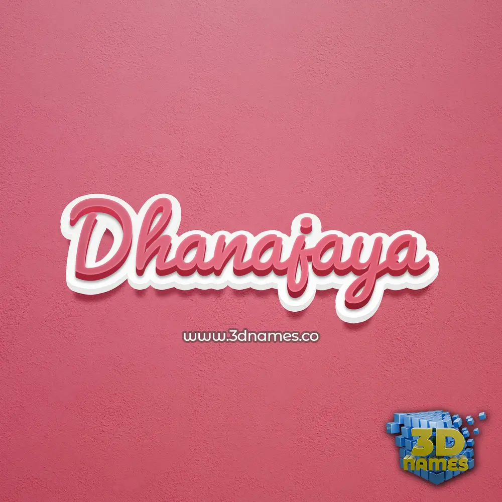 dhanajaya in Red Scribble style - 3D name wallpaper