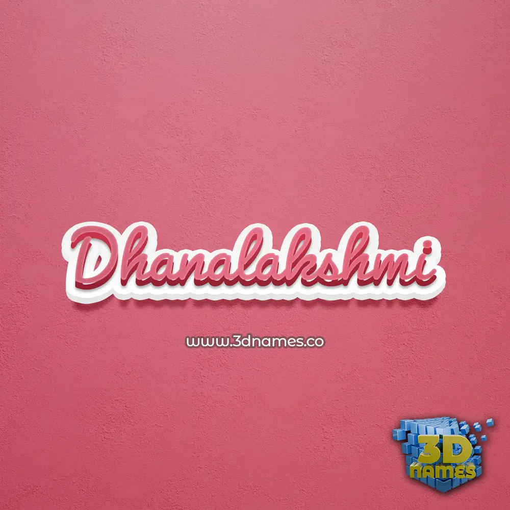 dhanalakshmi in Red Scribble style - 3D name wallpaper