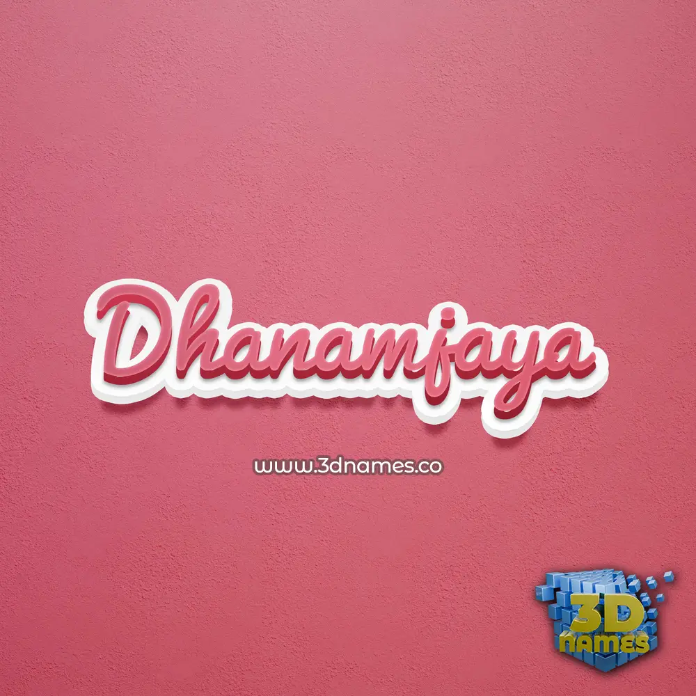 dhanamjaya in Red Scribble style - 3D name wallpaper