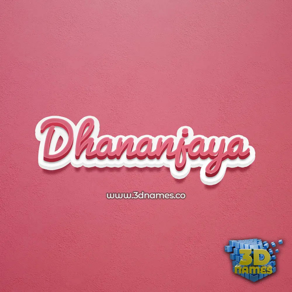 dhananjaya in Red Scribble style - 3D name wallpaper