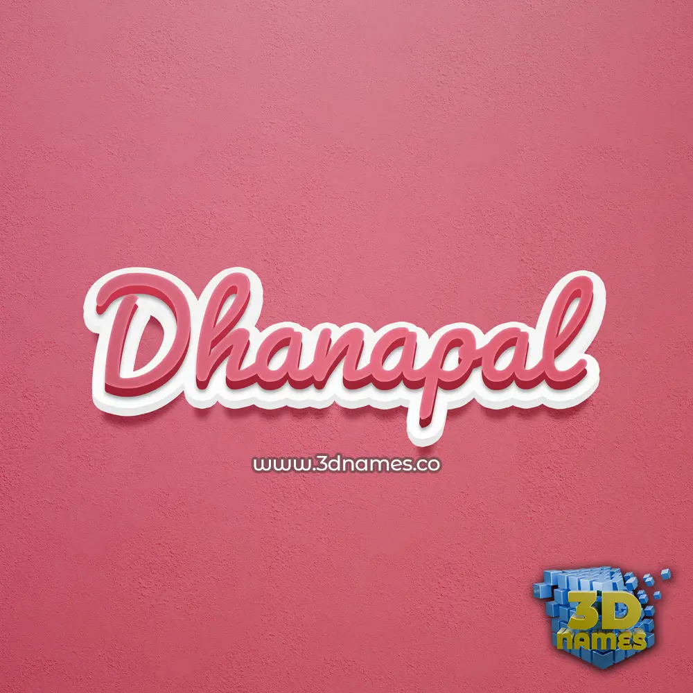 dhanapal in Red Scribble style - 3D name wallpaper