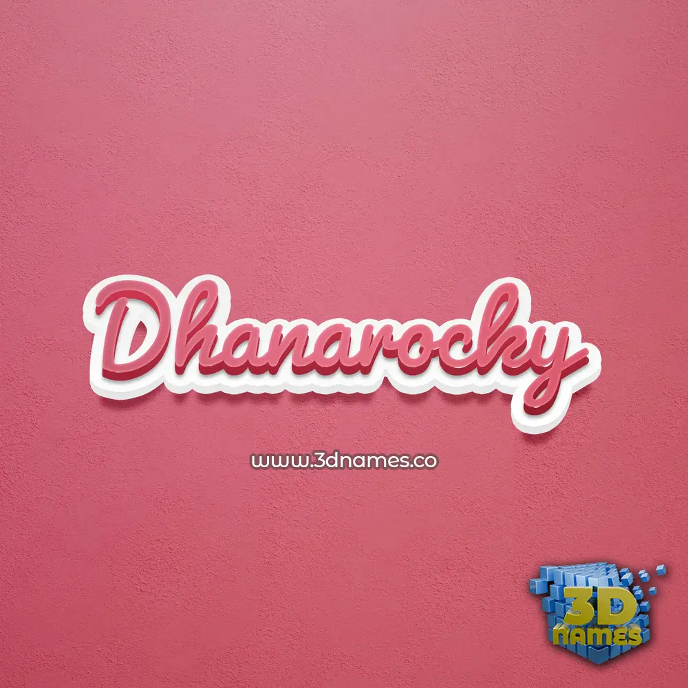 dhanarocky in Red Scribble style - 3D name wallpaper