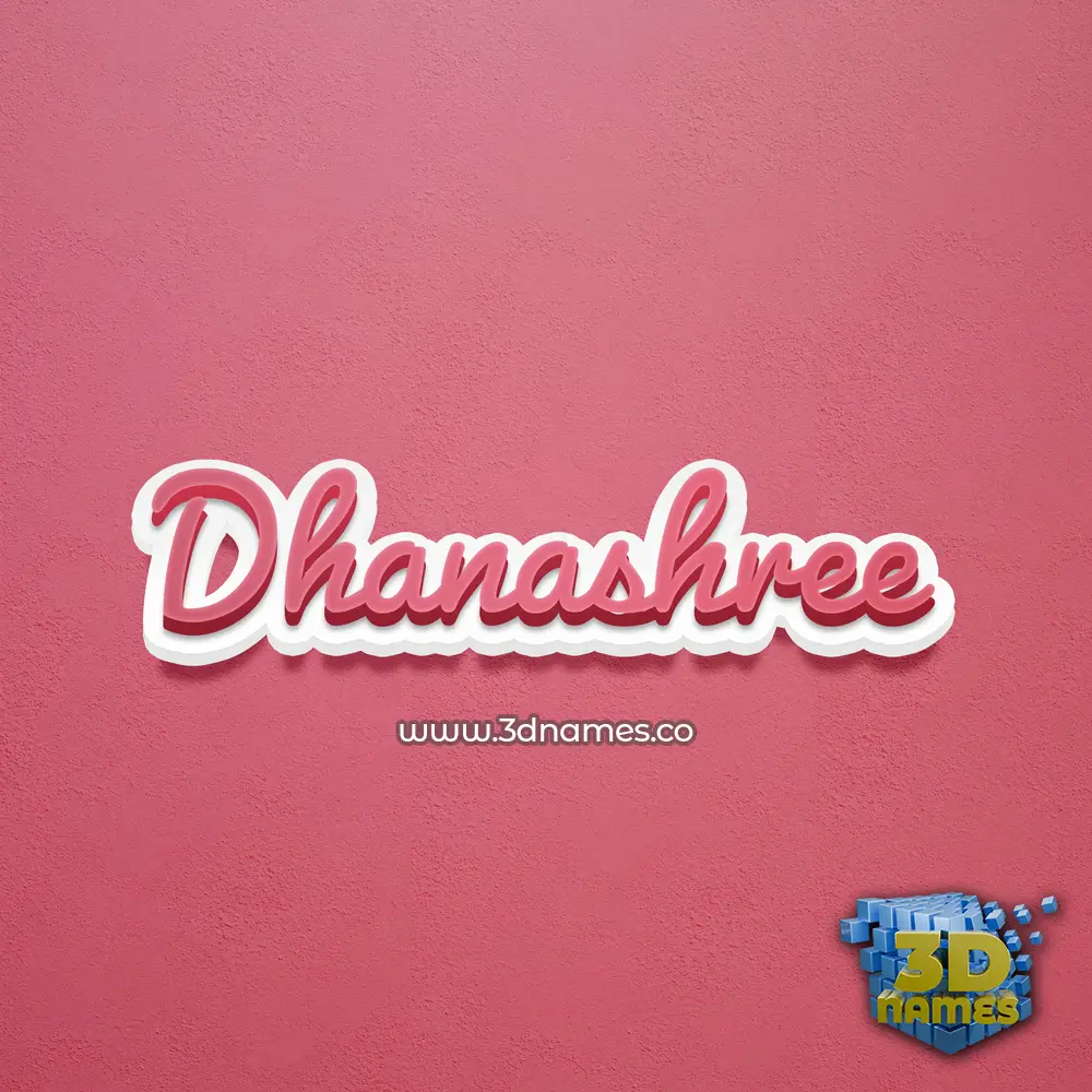 dhanashree in Red Scribble style - 3D name wallpaper