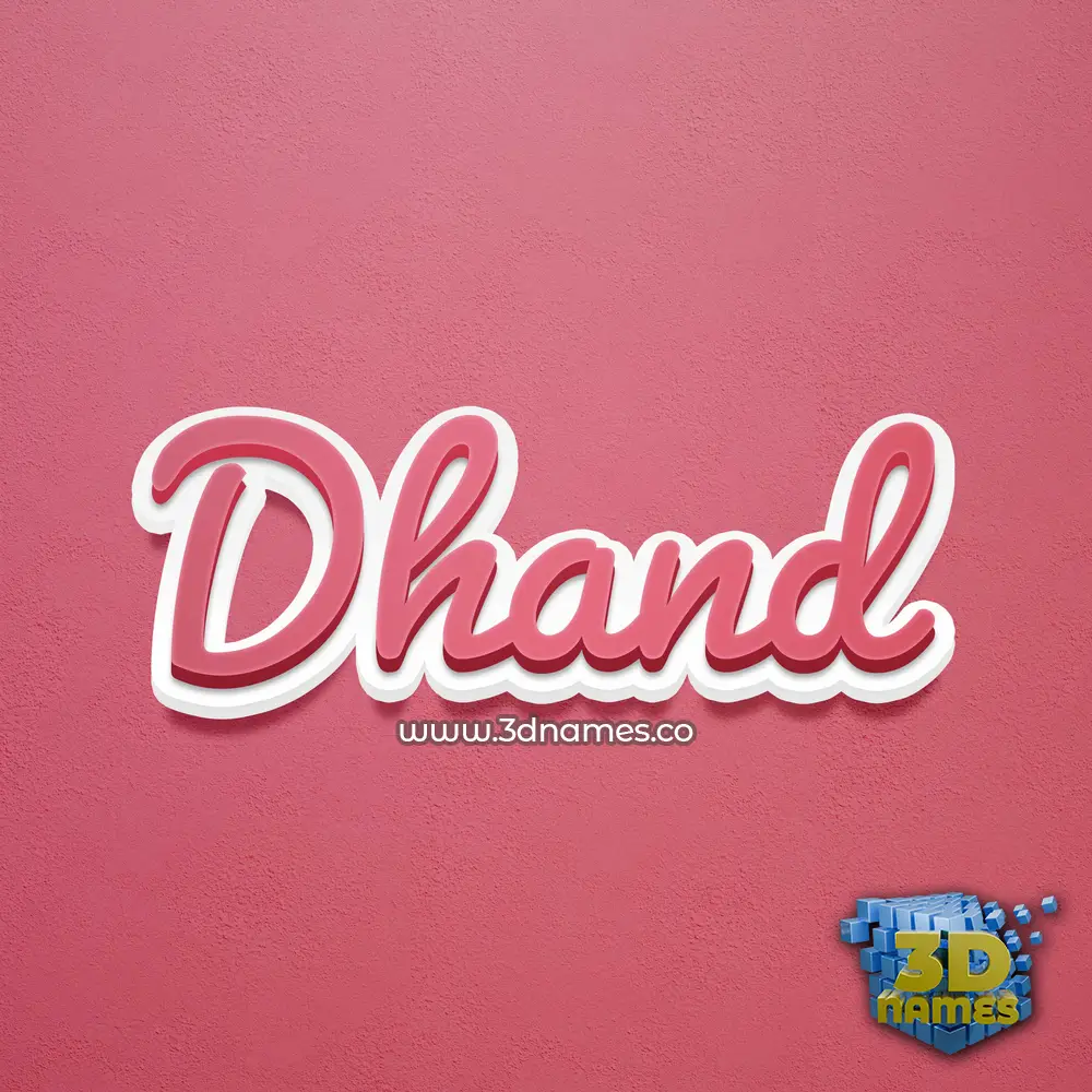 dhand in Red Scribble style - 3D name wallpaper