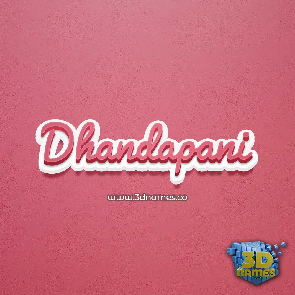 dhandapani in Red Scribble style - 3D name wallpaper