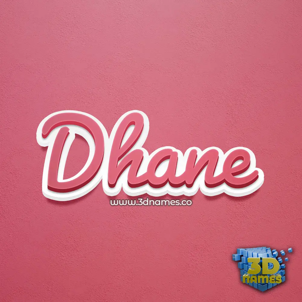 dhane in Red Scribble style - 3D name wallpaper